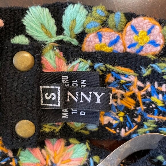 Jenny Krauss Anthropologie Wool Embroidered Belt Southwest Walkabout Small - Picture 7 of 10